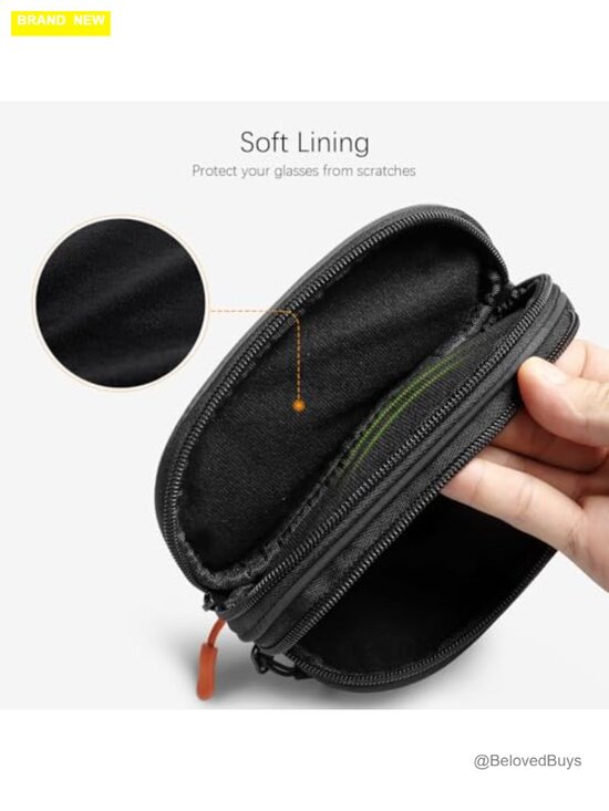 Double Eyeglasses Case with Keychain Clip - Soft Portable Sunglasses Pouch for main image 7